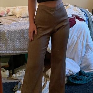 Unique Vintage Brown Wide Leg Pants
